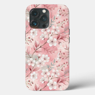 Funda Para iPhone 13 Pro Patrón de flor sakura rosado
