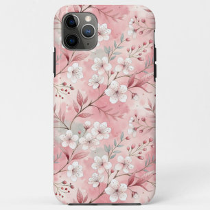 Funda Para iPhone 11 Pro Max Patrón de flor sakura rosado