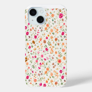 Funda Para iPhone 15 Patrón de Flor Silvestre Lindo