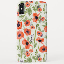 Funda Para iPhone XS Max Patrón de floral de adormidera pintado por color d