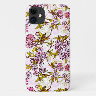 Funda Para iPhone 11 Patrón de florecimiento del cerezo