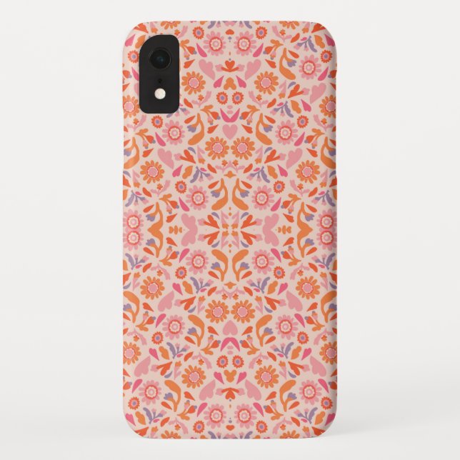 Funda De Case-Mate Para iPhone Patrón de flores (Reverso)