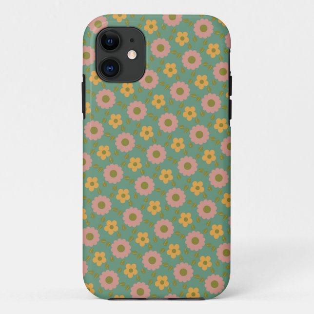 Funda De Case-Mate Para iPhone patrón de flores (Reverso)