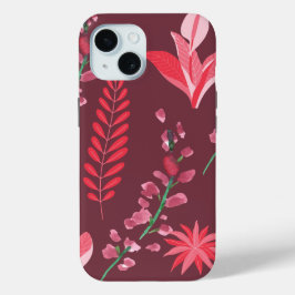 Funda Para iPhone 15 Patrón de flores.