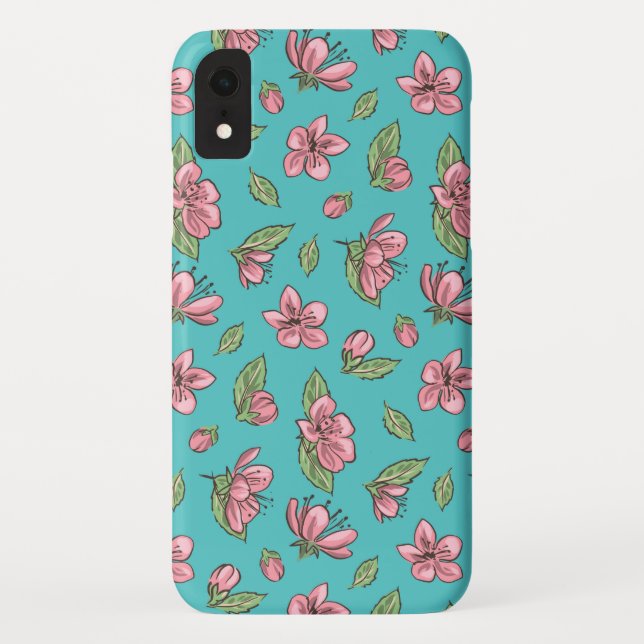 Funda De Case-Mate Para iPhone Patrón de flores (Reverso)