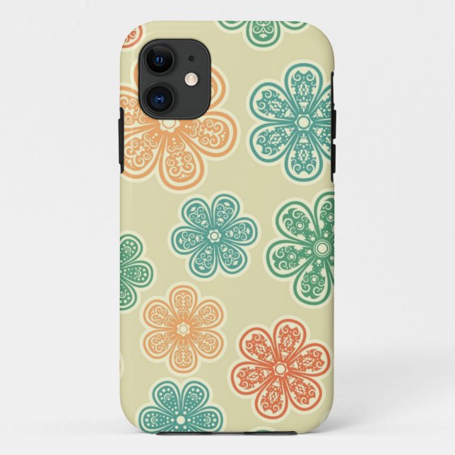 Funda De Case-Mate Para iPhone Patrón de flores (Reverso)