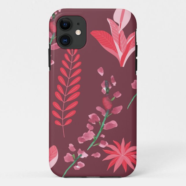 Funda De Case-Mate Para iPhone Patrón de flores (Reverso)