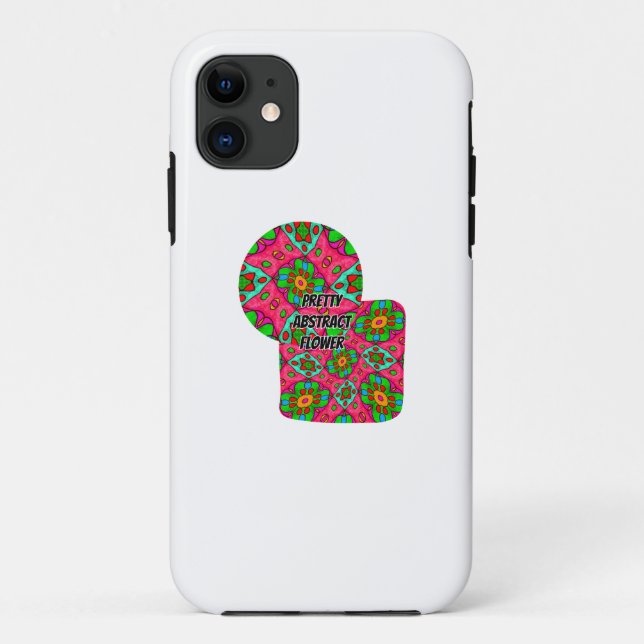 Funda De Case-Mate Para iPhone Patrón de flores abstractas únicas (Reverso)