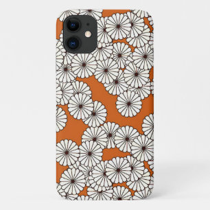 title_seo2 Patrón de flores Art Deco - crema sobre óxido