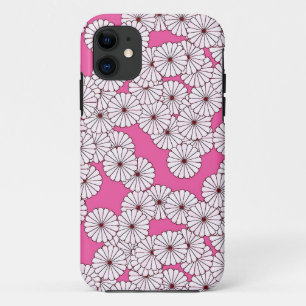 title_seo2 Patrón de flores Art Deco - crema sobre rosa