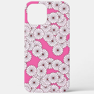 title_seo2 Patrón de flores Art Deco - crema sobre rosa