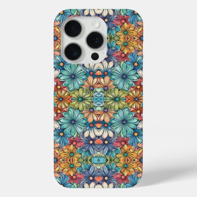Funda De Case-Mate Para iPhone Patrón de flores azules (Reverso )