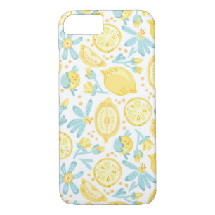 Funda Para iPhone 8/7 Patrón de flores azules amarillas y azules pastele