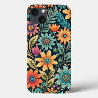 Funda Para iPhone 13 Patrón de flores bonito Arte floral primavera