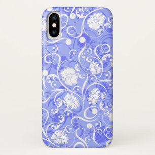 title_seo2 Patrón de flores clásico blanco azul adorable