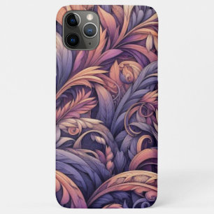 Funda Para iPhone 11 Pro Max Patrón de flores de cachemira en color púrpura ros