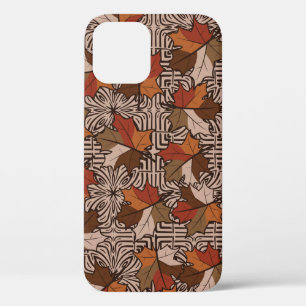 Funda Para iPhone 12 Patrón de flores de cuatro dedos de hojas de arce