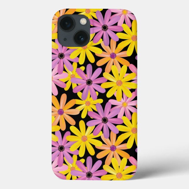 Funda De Case-Mate Para iPhone Patrón de flores de Gerbera, fondo (Reverso)