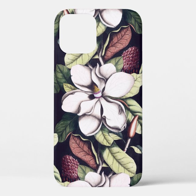 Funda De Case-Mate Para iPhone Patrón de flores de magnolia (Reverso )