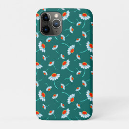 Funda Para iPhone 11 Pro Patrón de flores de margarita verde