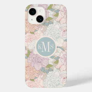 Funda Para iPhone 14 De Case-Mate Patrón de flores de peones y mariposas Pastel