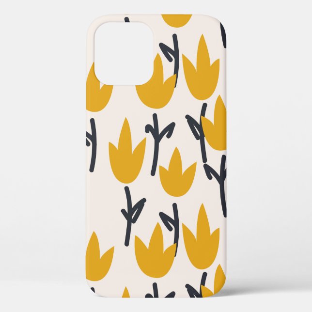 Funda De Case-Mate Para iPhone Patrón de flores de tulipano simple (Reverso )