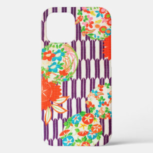 Funda Para iPhone 12 Patrón de flores, diseño japonés