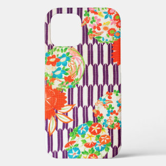 Funda Para iPhone 12 Patrón de flores, diseño japonés