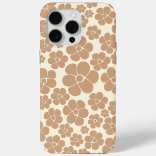Funda Para iPhone 15 Pro Max Patrón de flores en Tan y Cream