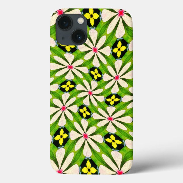 Funda De Case-Mate Para iPhone Patrón de flores estéticas (Reverso)