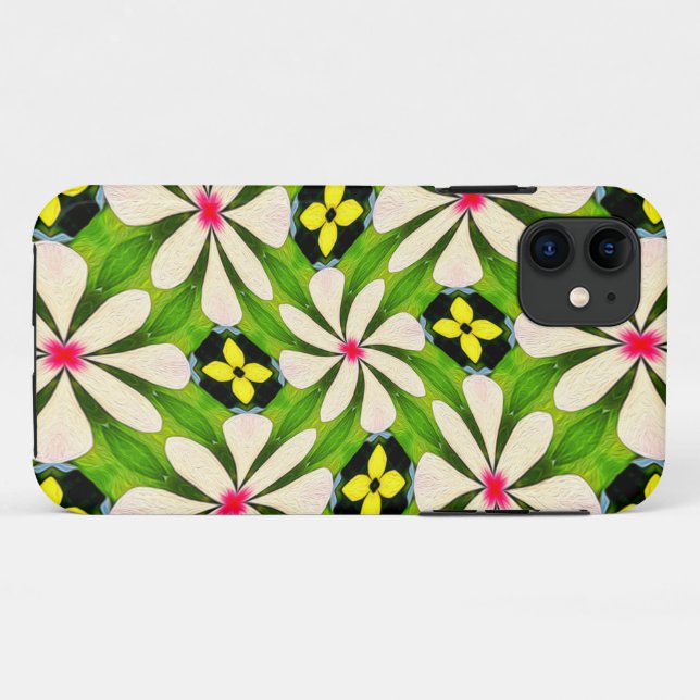 Funda De Case-Mate Para iPhone Patrón de flores estéticas (Reverso (horizontal))