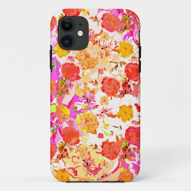 Funda De Case-Mate Para iPhone Patrón de flores femeninas lindas (Reverso)