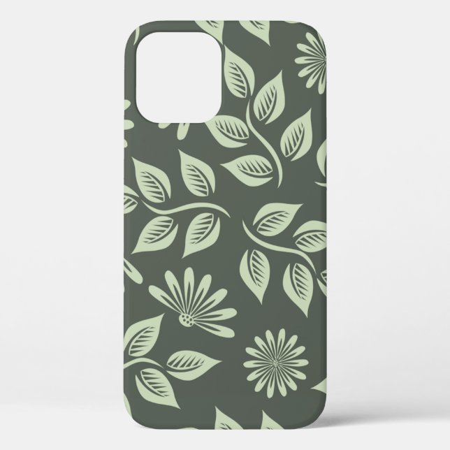 Funda De Case-Mate Para iPhone Patrón de flores primavera verde (Reverso )