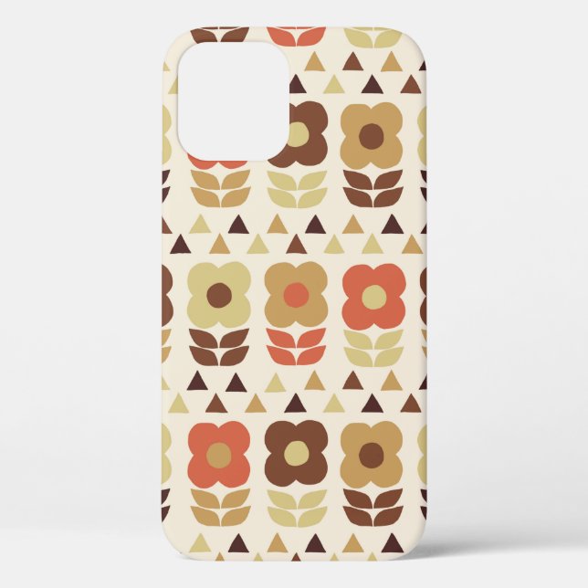 Funda De Case-Mate Para iPhone Patrón de flores retro (Reverso )