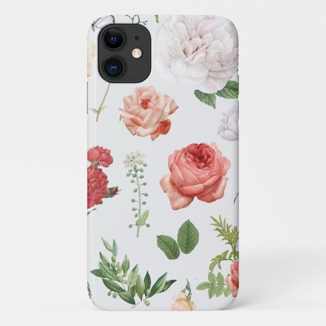 Funda De Case-Mate Para iPhone Patrón de flores, Rosa (Reverso)
