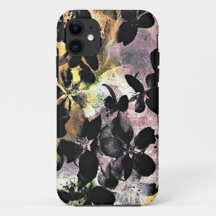 Funda Para iPhone 11 Patrón de flores rosadas amarillo arte digital flo