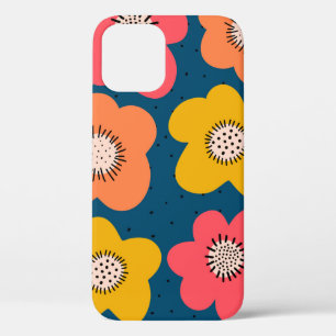 Funda Para iPhone 12 Patrón de flores sin foco. Flores audaces Escandin