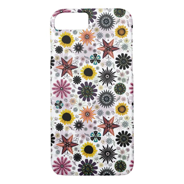 Funda De Case-Mate Para iPhone Patrón de flores sin soldadura cutáneo (Reverso)