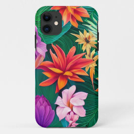 Funda Para iPhone 11 Patrón de flores tropicales coloridas