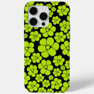 Funda Para iPhone 15 Pro Max Patrón de flores - Verde animado