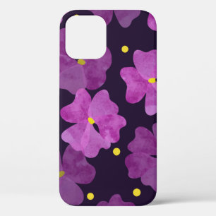 Funda Para iPhone 12 Patrón de flores violeta sin foco. acuarela flora