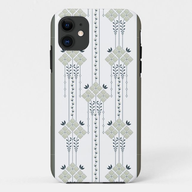 Funda De Case-Mate Para iPhone patrón de flores y rizos karo (Reverso)