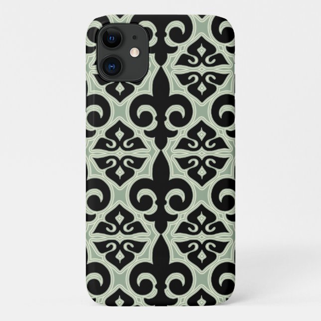Funda De Case-Mate Para iPhone Patrón de flujo negro y verde (Reverso)