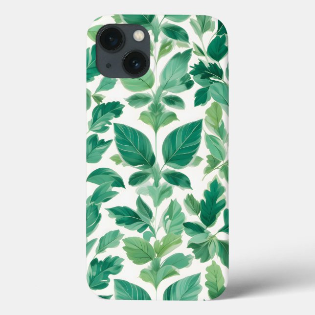 Funda De Case-Mate Para iPhone Patrón de follaje verde (Reverso)