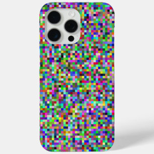 Funda Para iPhone 15 Pro Max Patrón de fondo de cuadrados de píxeles coloridos