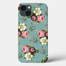 Funda Para iPhone 13 Patrón de fondo de escritorio floral vintage