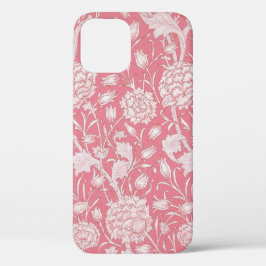 Funda Para iPhone 12 Patrón de fondo de escritorio William Morris Pink 