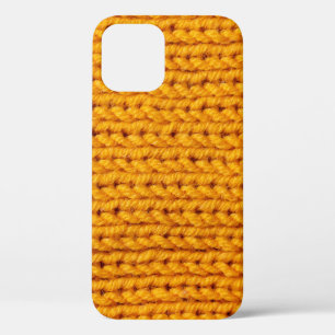 Funda Para iPhone 12 Patrón de fondo de textura de lana de punto amaril