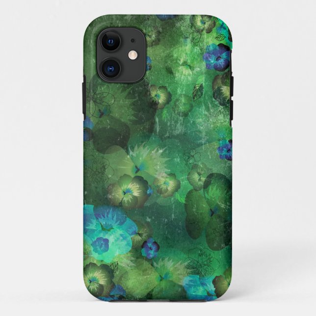 Funda De Case-Mate Para iPhone Patrón de fondo floral de arte (Reverso)