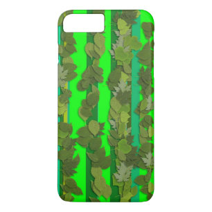 Funda Para iPhone 8 Plus/7 Plus Patrón de fondo rayado de hojas verdes